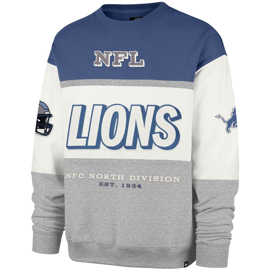 47 brand Detroit Lions '47 Breeze Maximalist Sweatshirt Blue/Gray