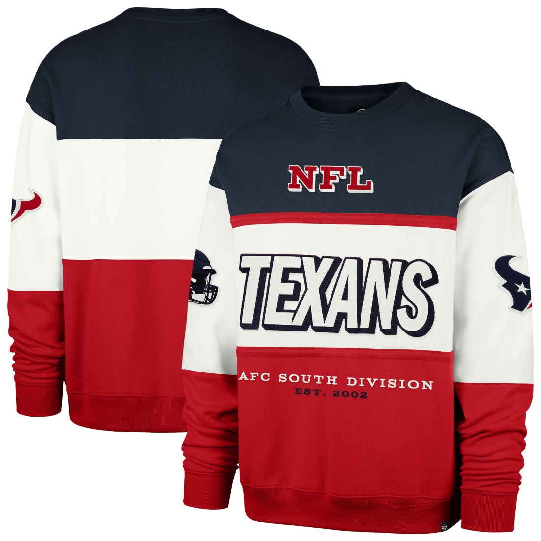 47 brand Houston Texans '47 Breeze Maximalist Sweatshirt Navy/Red
