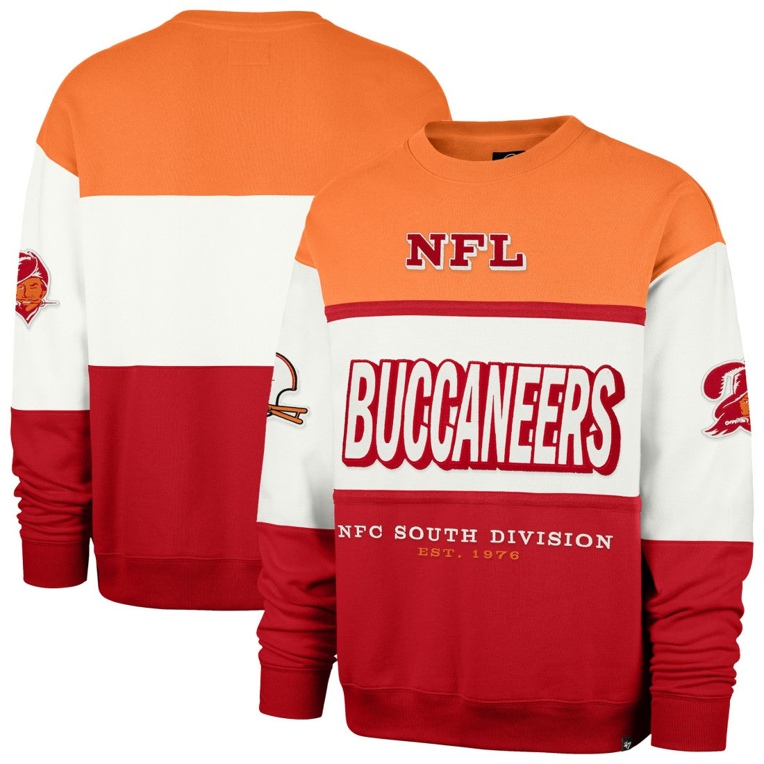 47 brand Tampa Bay Buccaneers '47 Throwback Breeze Maximalist Sweatshirt Orange/Red