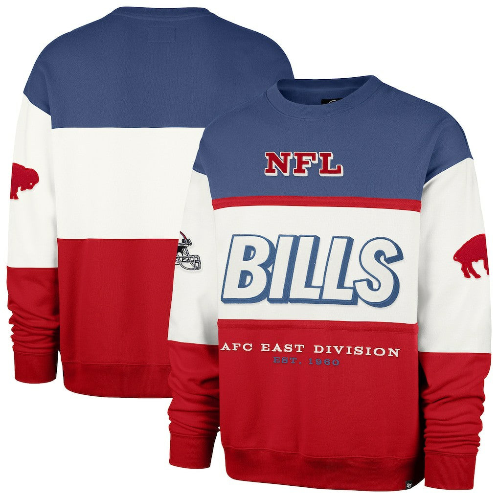 47 brand Buffalo Bills '47 Throwback Breeze Maximalist Sweatshirt Royal/Red