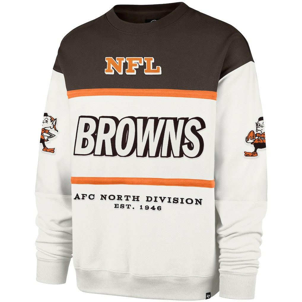47 brand Cleveland Browns '47 Throwback Breeze Maximalist Sweatshirt White