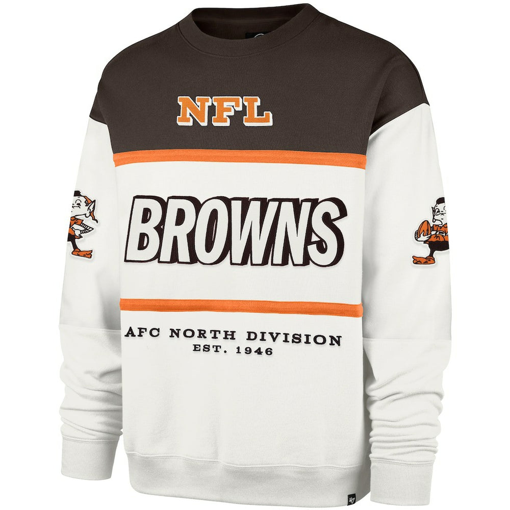 47 brand Cleveland Browns '47 Throwback Breeze Maximalist Sweatshirt White