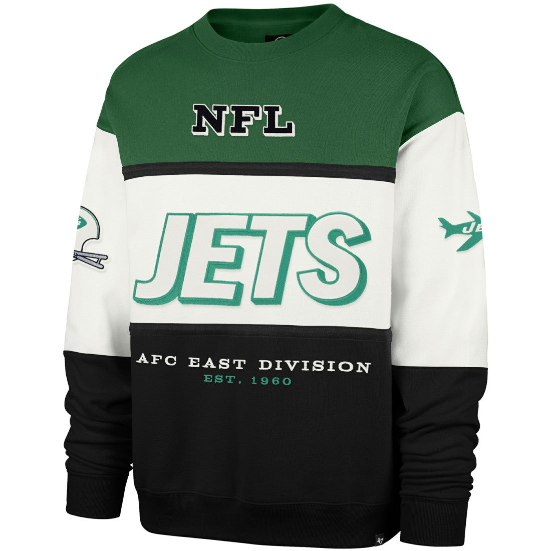 47 brand New York Jets '47 Throwback Breeze Maximalist Sweatshirt Kelly Green/Black