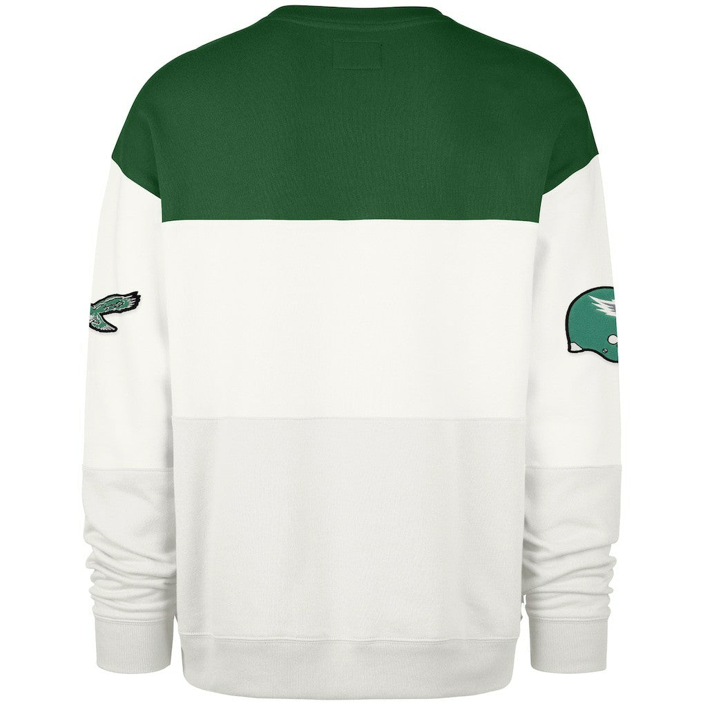 47 brand Philadelphia Eagles '47 Throwback Breeze Maximalist Sweatshirt Kelly Green/Cream