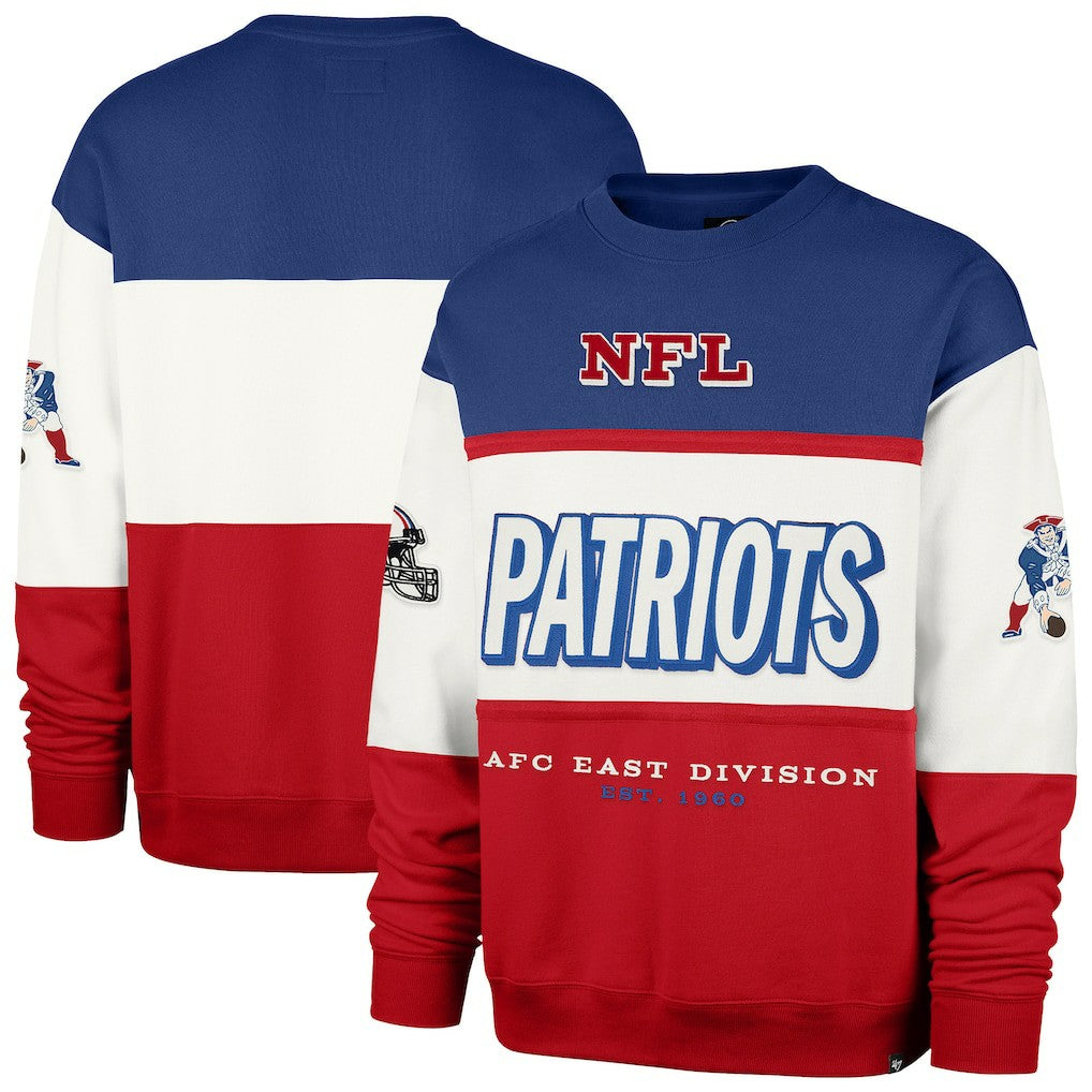 47 brand New England Patriots '47 Throwback Breeze Maximalist Sweatshirt Royal/Red