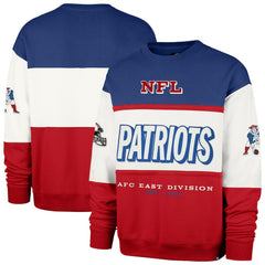 47 brand New England Patriots '47 Throwback Breeze Maximalist Sweatshirt Royal/Red