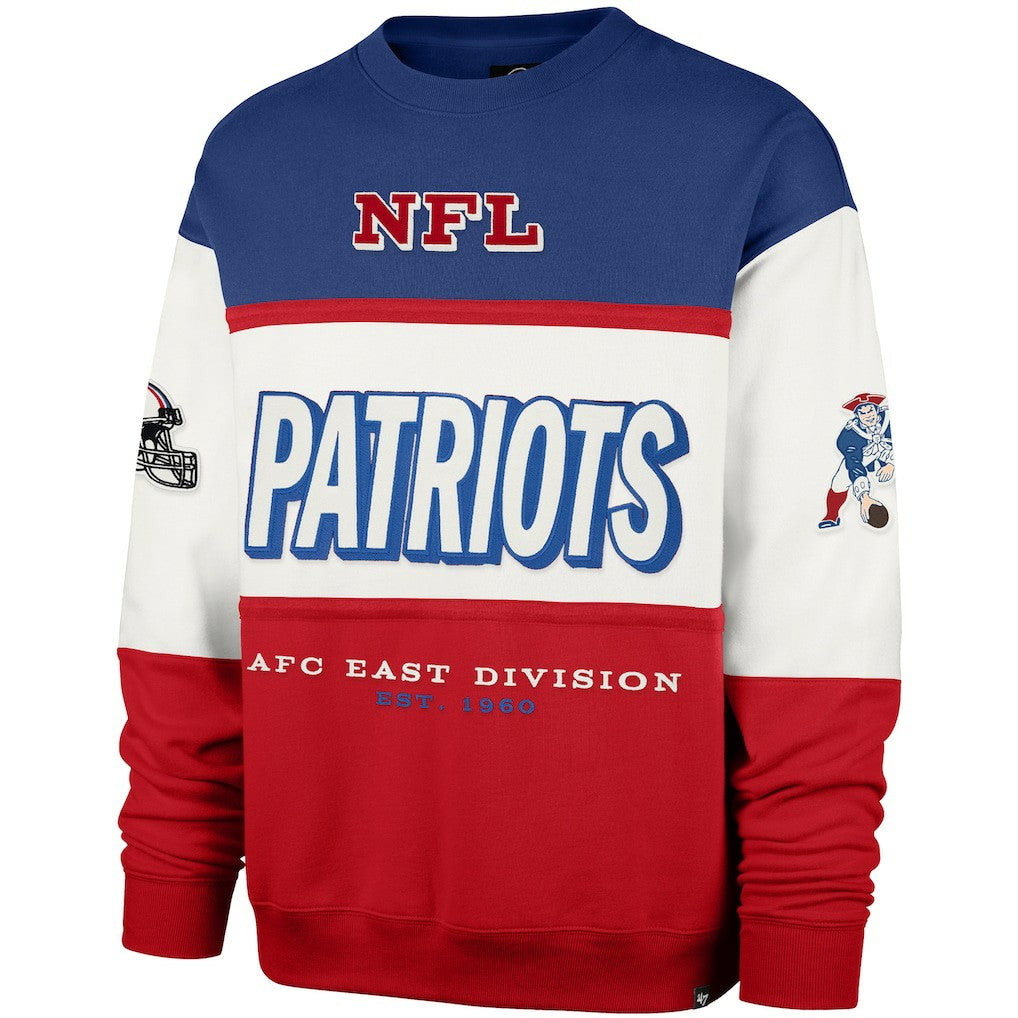 47 brand New England Patriots '47 Throwback Breeze Maximalist Sweatshirt Royal/Red