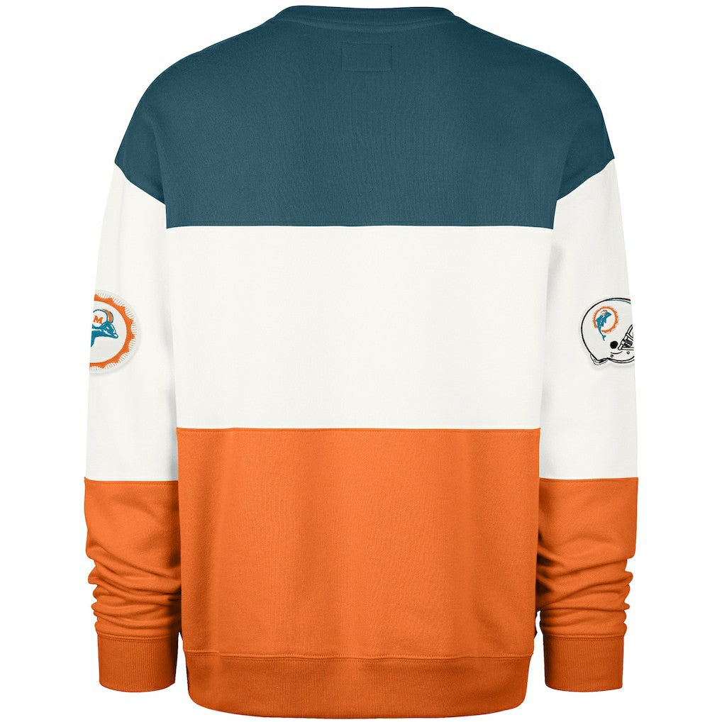 47 brand Miami Dolphins '47 Throwback Breeze Maximalist Sweatshirt Aqua/Orange