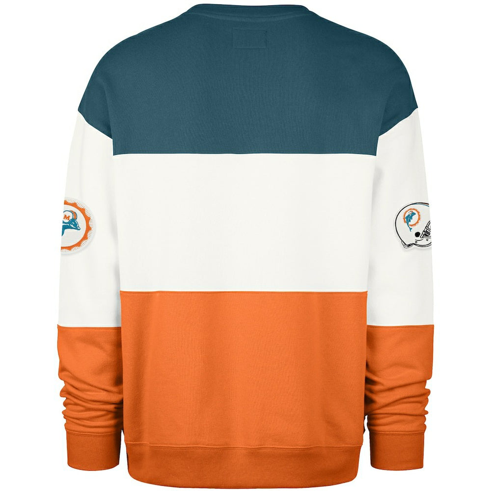 47 brand Miami Dolphins '47 Throwback Breeze Maximalist Sweatshirt Aqua/Orange