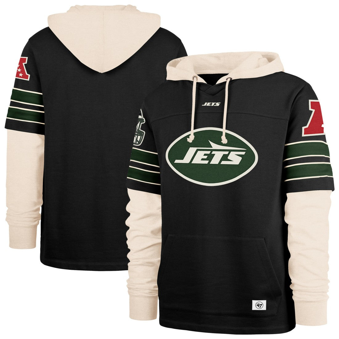 47 brand New York Jets '47 Split Zone Cornerback Duo Hoodie Black