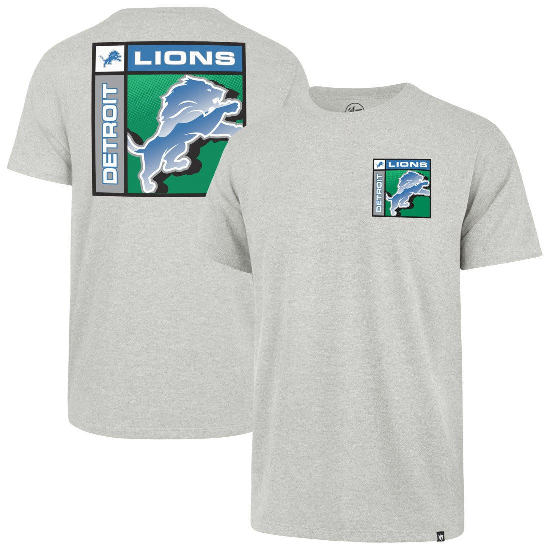 47 brand Detroit Lions '47 Chrome Plate Franklin T-Shirt Gray