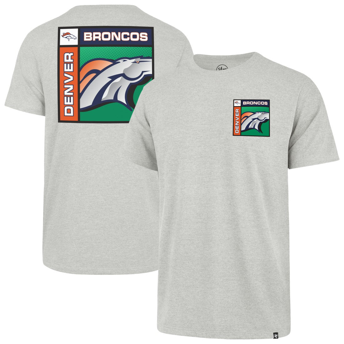 47 brand Denver Broncos '47 Chrome Plate Franklin T-Shirt Gray