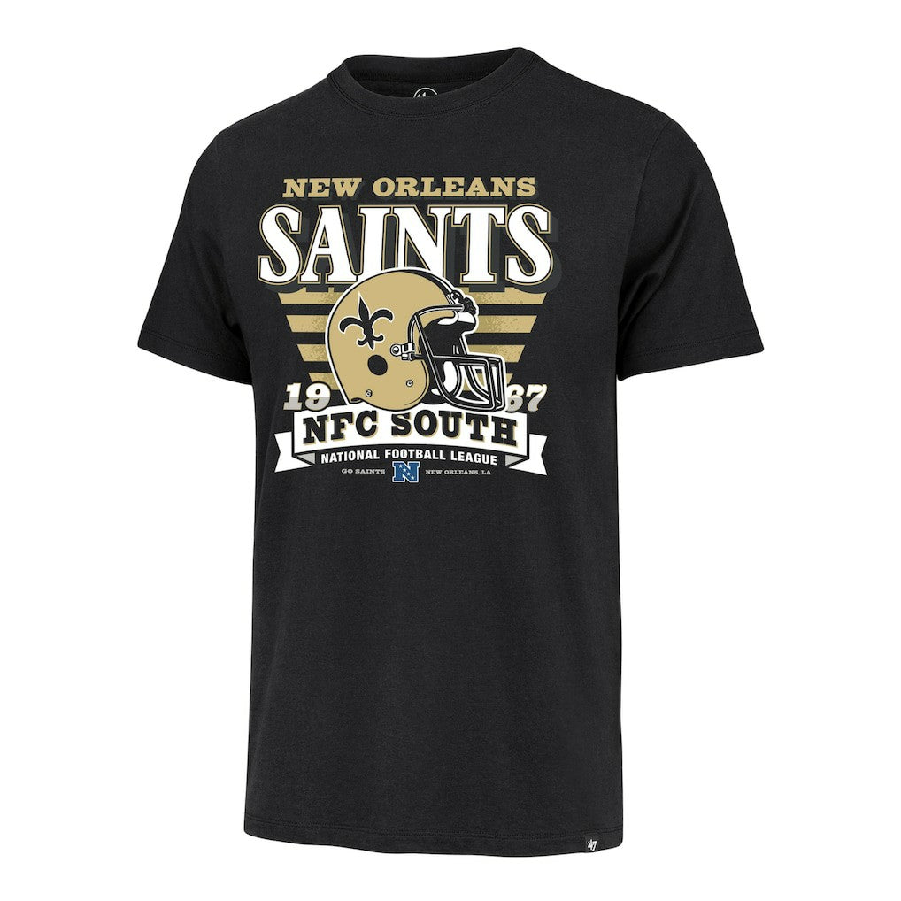 47 brand New Orleans Saints '47 Stripe Splash Franklin Throwback T-Shirt Black