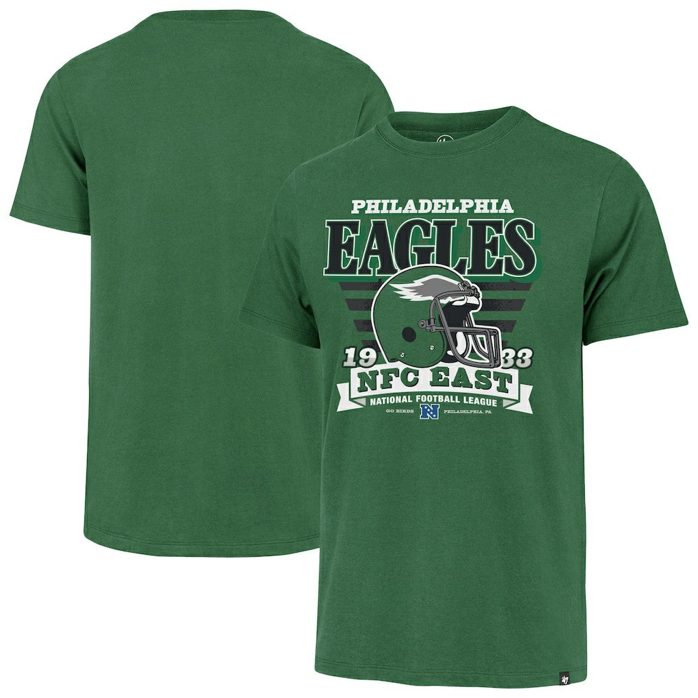 47 brand Philadelphia Eagles '47 Stripe Splash Franklin Throwback T-Shirt Kelly Green
