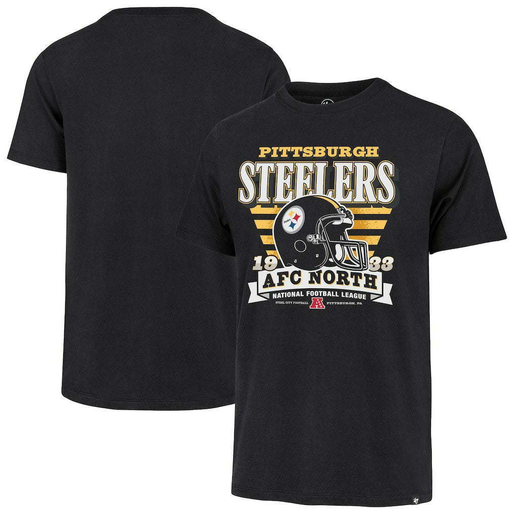 47 brand Pittsburgh Steelers '47 Stripe Splash Franklin Throwback T-Shirt Black