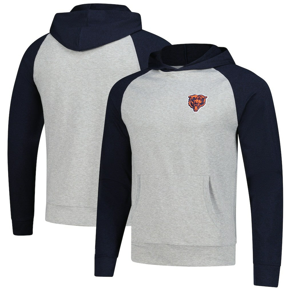 Chicago Bears Antigua Urgent Pullover Hoodie Heather Gray/Navy