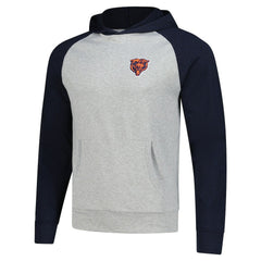 Chicago Bears Antigua Urgent Pullover Hoodie Heather Gray/Navy