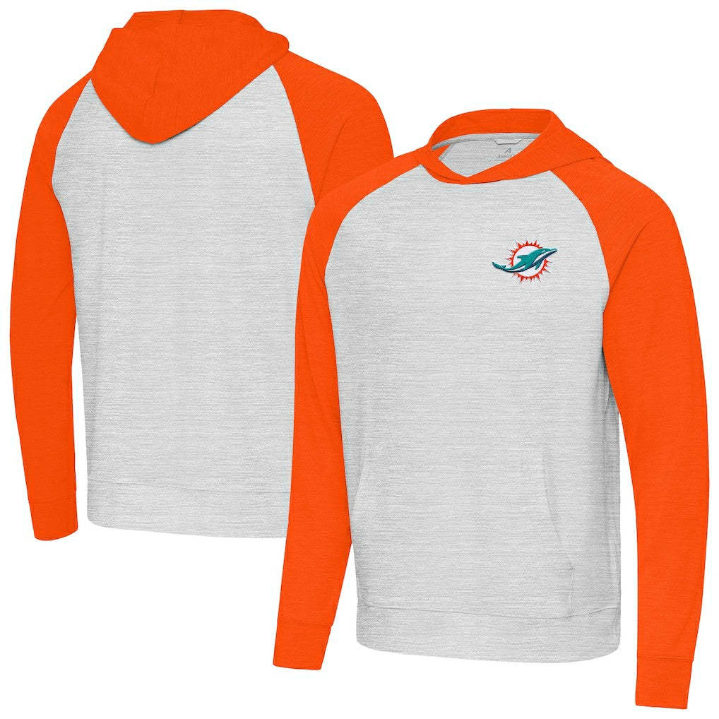 Miami Dolphins Antigua Urgent Pullover Hoodie Gray/Orange