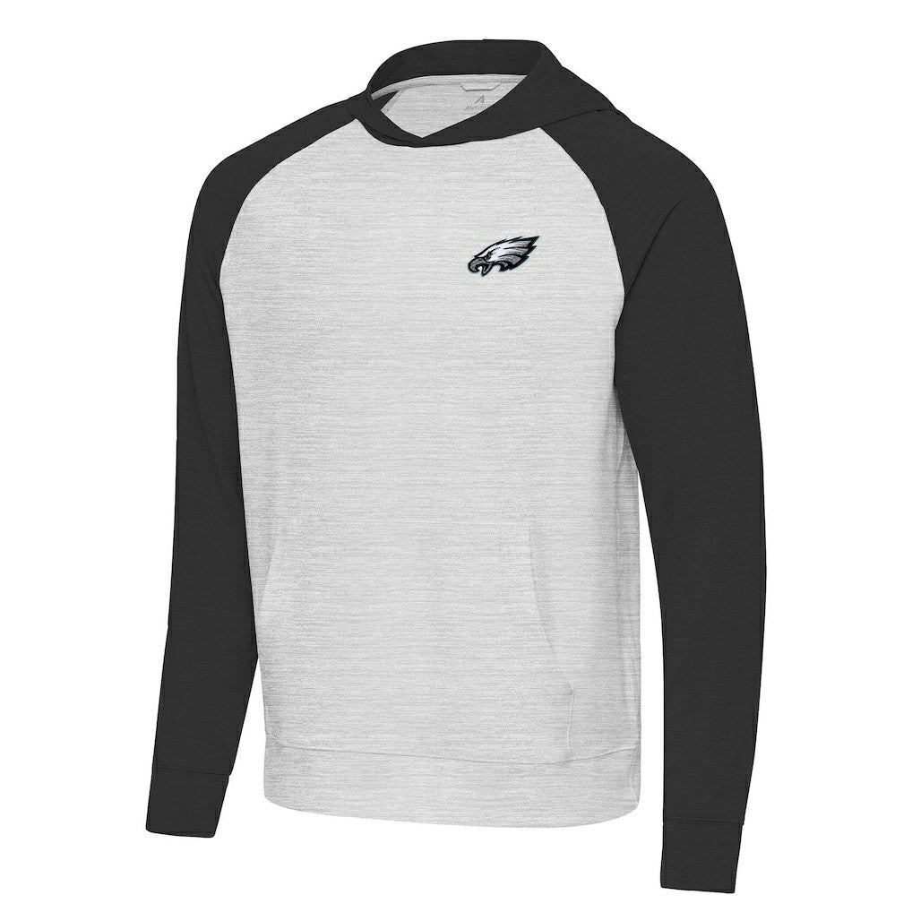 Philadelphia Eagles Antigua Urgent Pullover Hoodie Black/Heather Gray