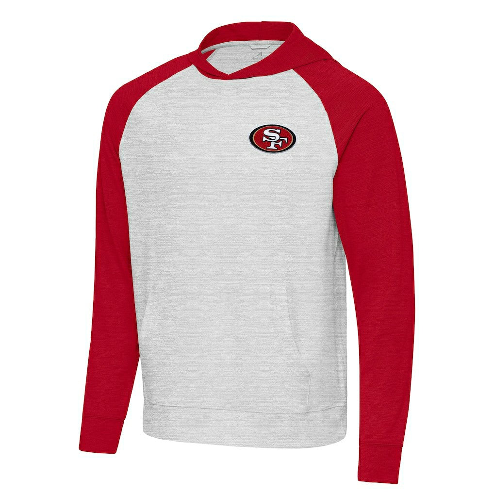 San Francisco 49ers Antigua Urgent Pullover Hoodie Scarlet/Gray