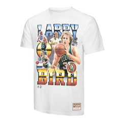Larry Bird Boston Celtics Commemorative Collage T-Shirt White | Mitchell & Ness discount