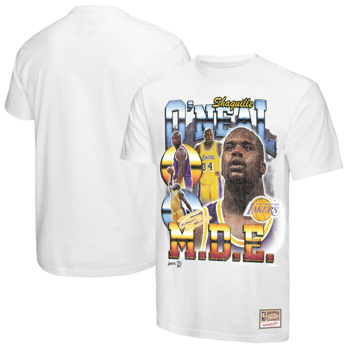 Shaquille O'Neal Los Angeles Lakers Commemorative Collage T-Shirt White | Mitchell & Ness for sale
