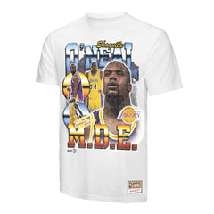 Shaquille O'Neal Los Angeles Lakers Commemorative Collage T-Shirt White | Mitchell & Ness for sale