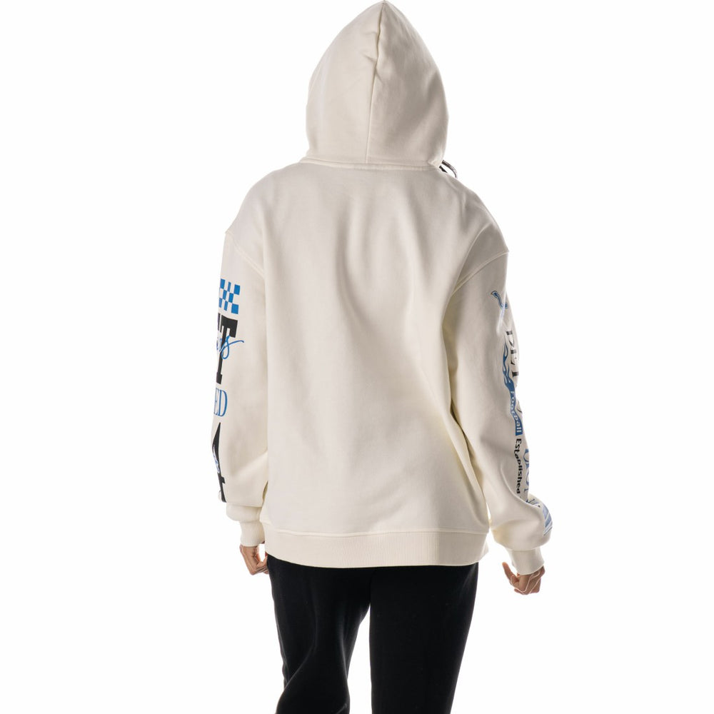 Detroit Lions The Wild Collective Unisex Stacked Graphic Sleeve Fleece Hoodie Cream