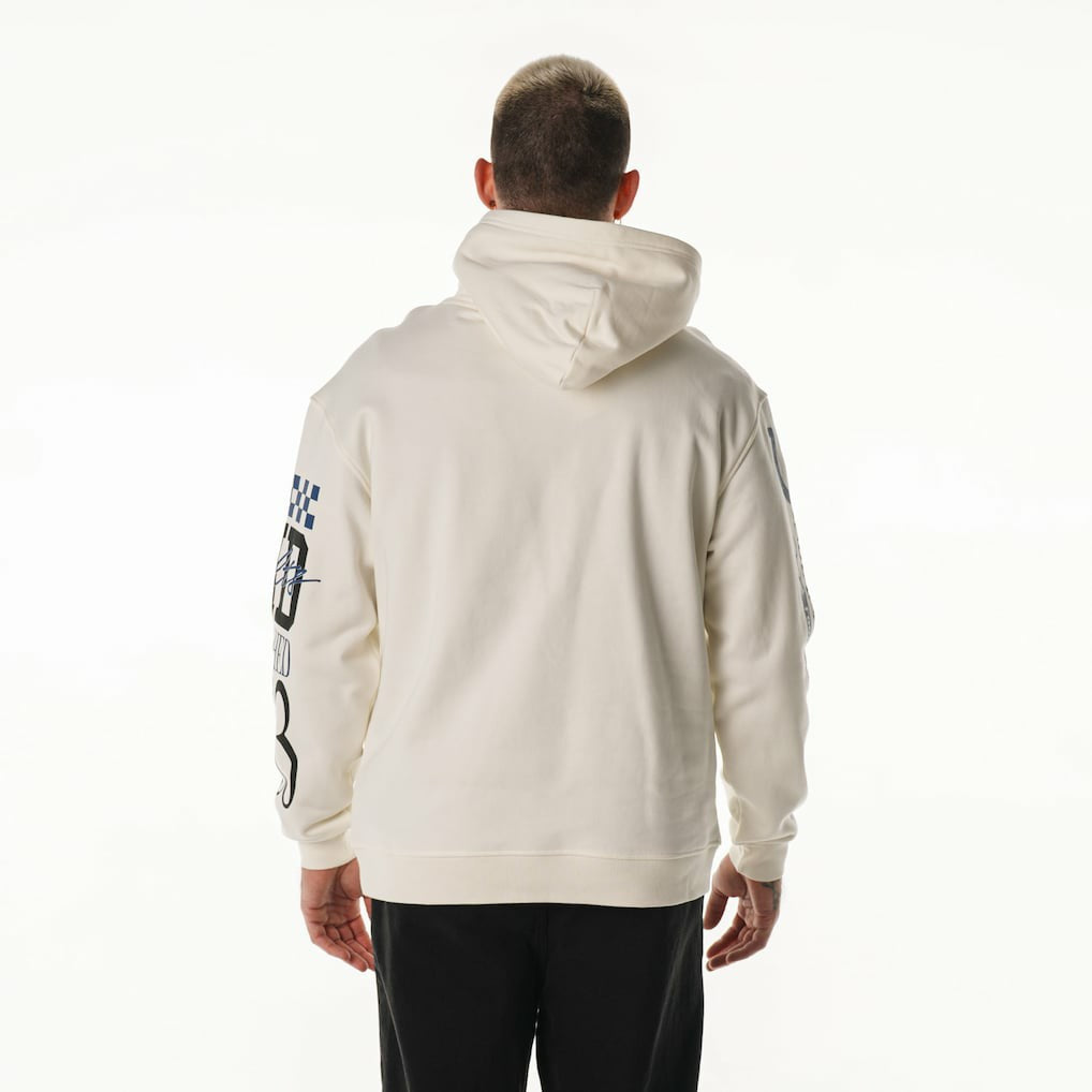Indianapolis Colts The Wild Collective Unisex Stacked Graphic Sleeve Fleece Hoodie Cream