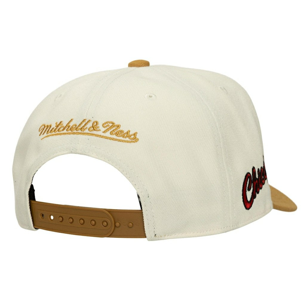 Chicago Bulls Ochre Dusted Double Two-Toned Pro Crown Adjustable Hat Cream | Mitchell & Ness