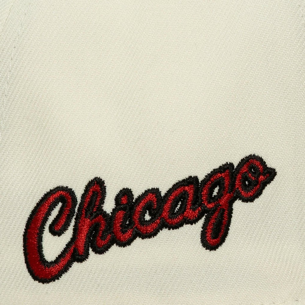 Chicago Bulls Ochre Dusted Double Two-Toned Pro Crown Adjustable Hat Cream | Mitchell & Ness