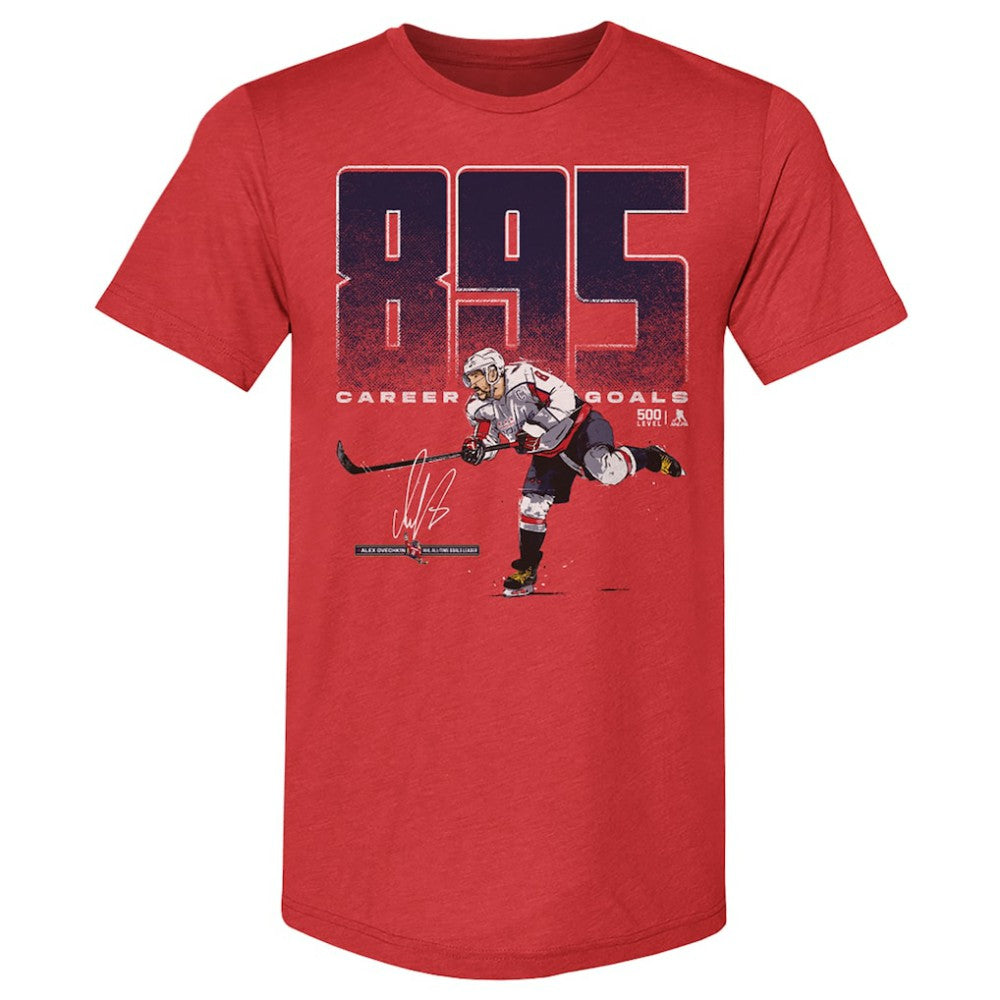 Alexander Ovechkin Washington Capitals 500 Level NHL All-Time Leading Goal Scorer Tri-Blend Bold T-Shirt - Red - NHL 203089719
