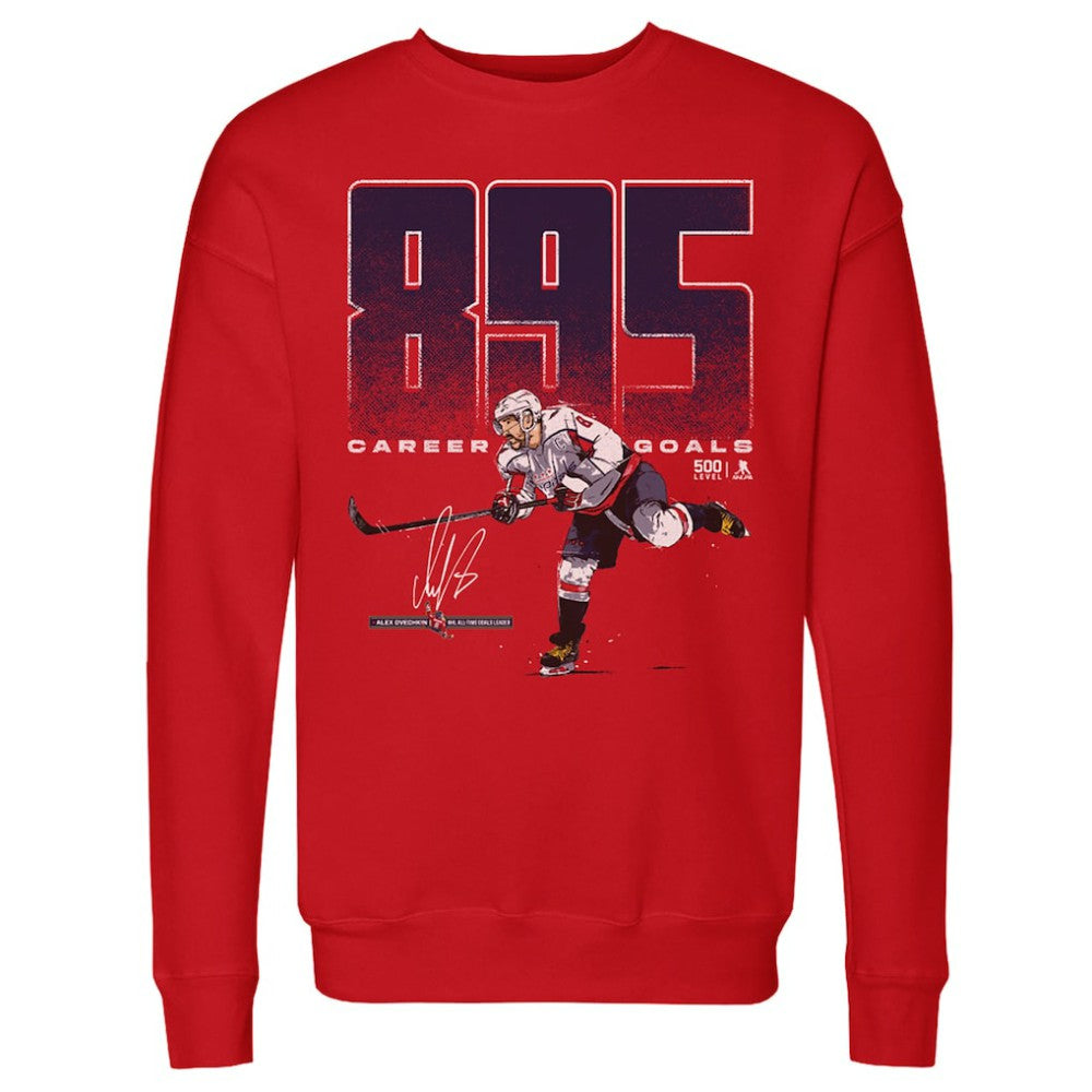 Alexander Ovechkin Washington Capitals 500 Level NHL All-Time Leading Goal Scorer Bold Pullover Sweatshirt - Red - NHL 203089721