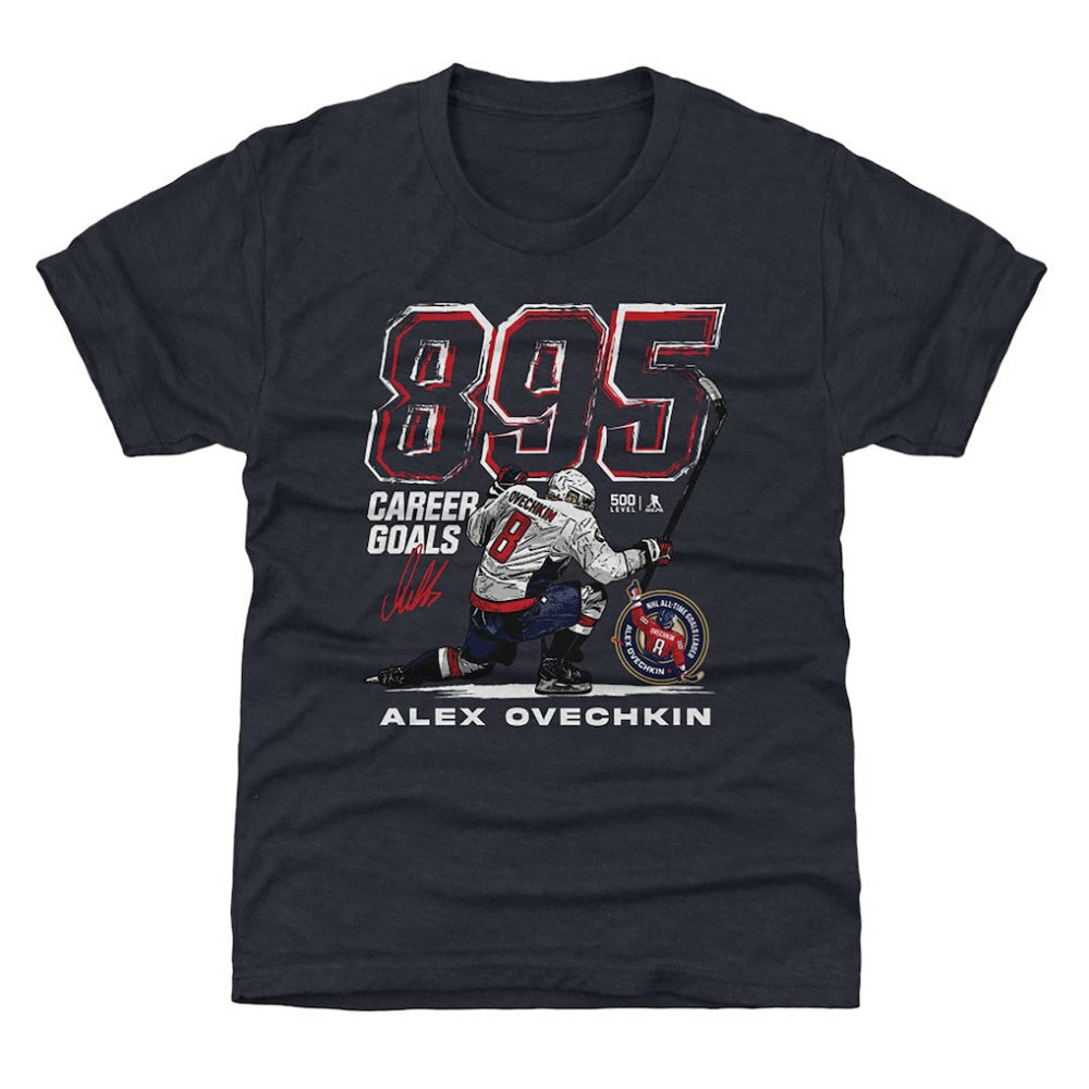 Alexander Ovechkin Washington Capitals 500 Level Youth NHL All-Time Leading Goal Scorer Grunge T-Shirt - Navy - NHL 203089725
