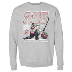 Alexander Ovechkin Washington Capitals 500 Level NHL All-Time Leading Goal Scorer Grunge Pullover Sweatshirt - Heather Gray - NHL 203089730