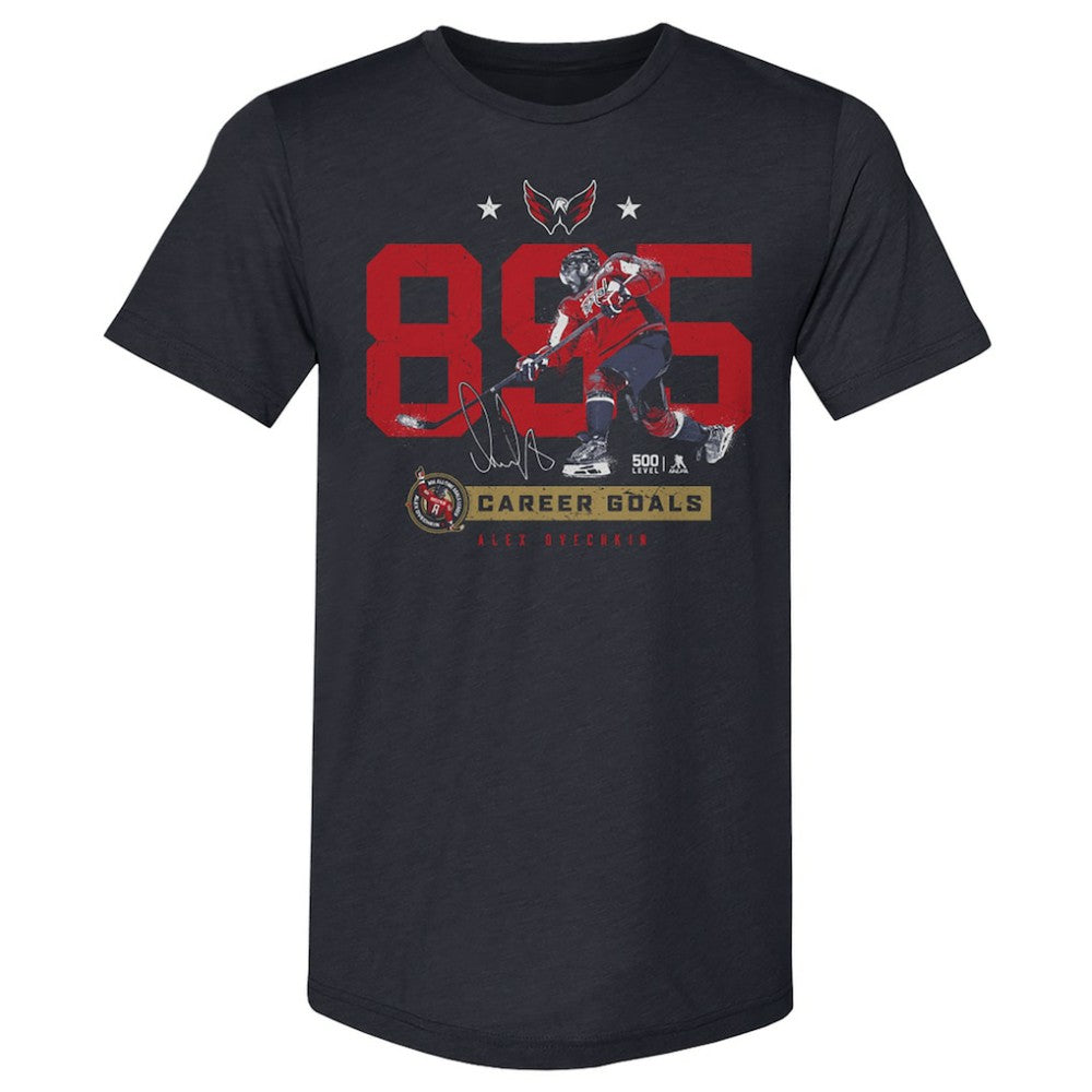 Alexander Ovechkin Washington Capitals 500 Level NHL All-Time Leading Goal Scorer Tri-Blend Number T-Shirt - Navy - NHL 203089734