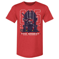 Alexander Ovechkin Washington Capitals 500 Level NHL All-Time Leading Goal Scorer Tri-Blend Throne T-Shirt - Red - NHL 203089749
