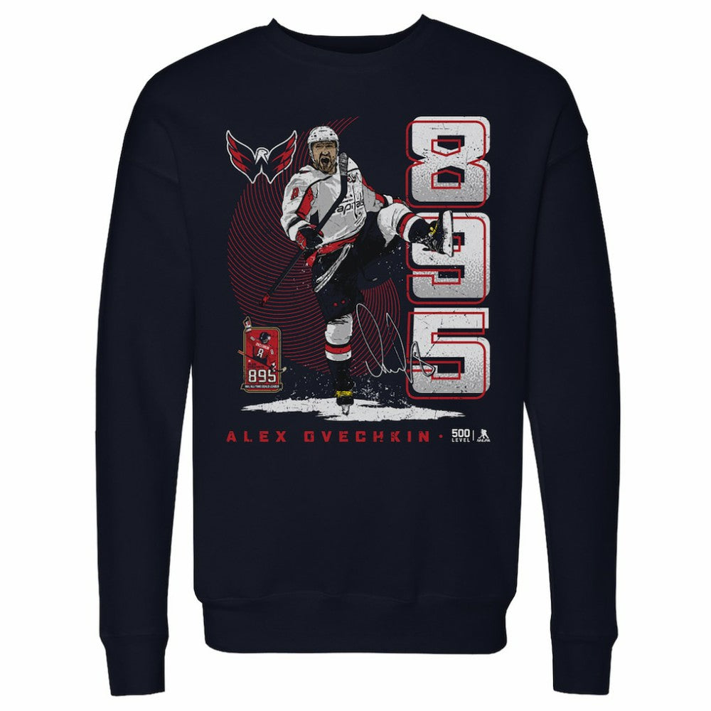 Alexander Ovechkin Washington Capitals 500 Level NHL All-Time Leading Goal Scorer Vertical Pullover Sweatshirt - Navy - NHL 203089761