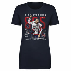 Alexander Ovechkin Washington Capitals 500 Level Women's NHL All-Time Leading Goal Scorer The Shot T-Shirt - Navy - NHL 203089768