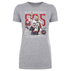 Alexander Ovechkin Washington Capitals 500 Level Women's NHL All-Time Leading Goal Scorer The Shot T-Shirt - Heather Gray - NHL 203089769