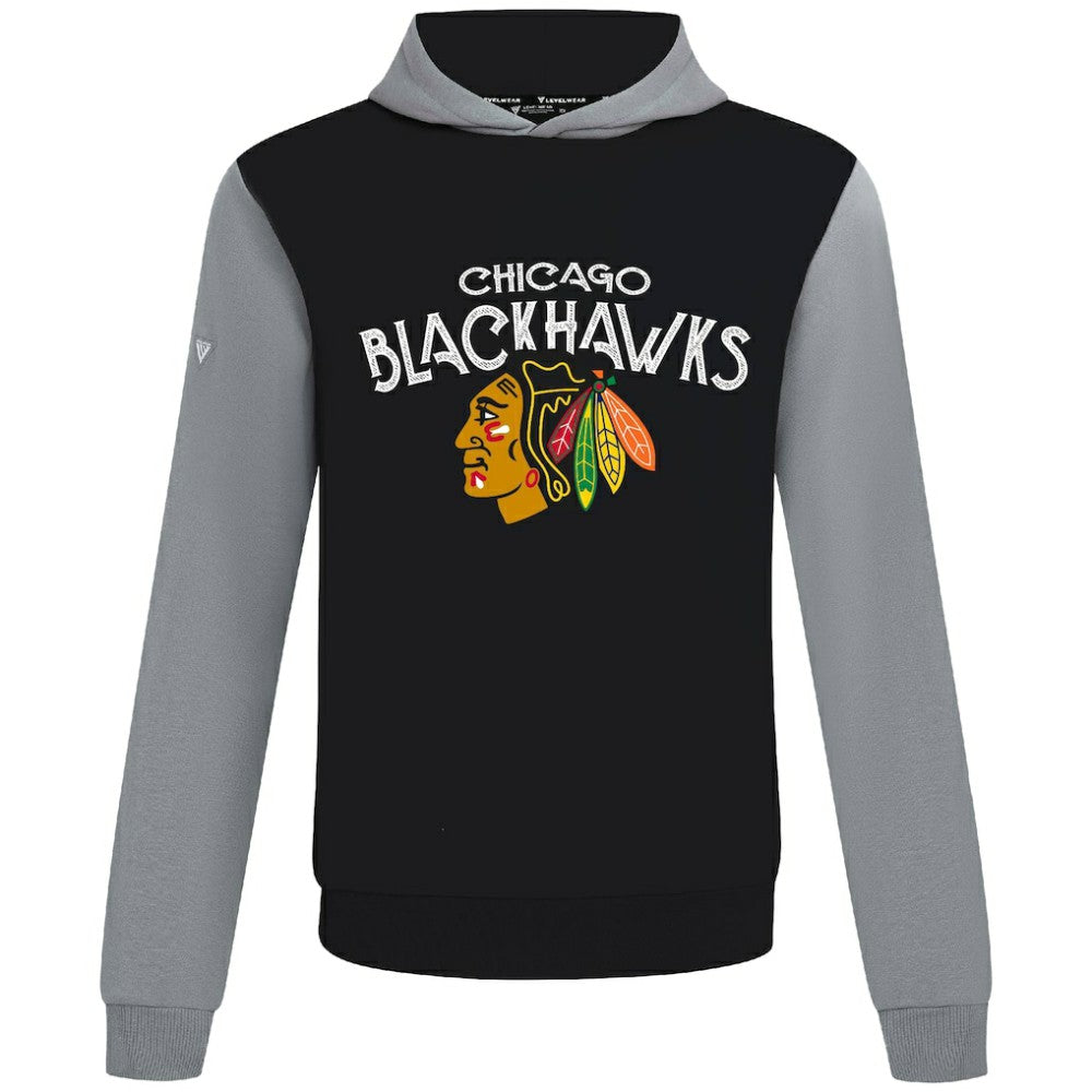 Chicago Blackhawks Levelwear Ultimate Mission Pullover Hoodie - Black/Gray - NHL 203091698