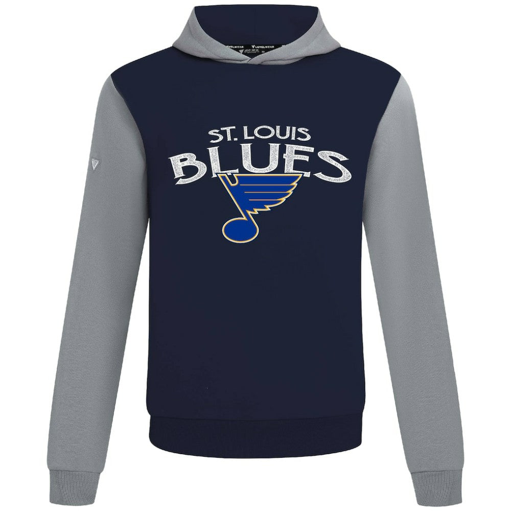 St. Louis Blues Levelwear Ultimate Mission Pullover Hoodie - Navy/Gray - NHL 203091705