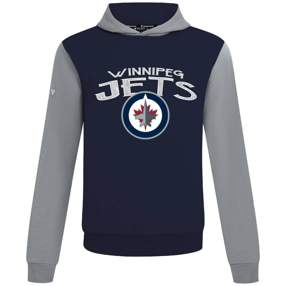 Winnipeg Jets Levelwear Ultimate Mission Pullover Hoodie - Navy/Gray - NHL 203091723