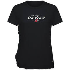 New Jersey Devils Levelwear Women's Airflow Scratched T-Shirt - Black - NHL 203091797
