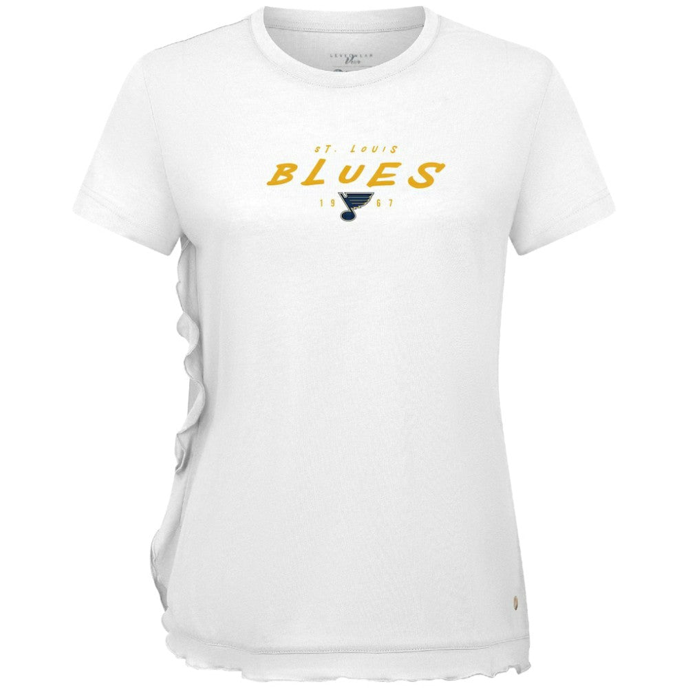 St. Louis Blues Levelwear Women's Airflow Scratched T-Shirt - White - NHL 203091803