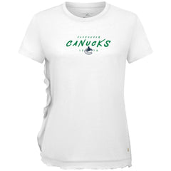 Vancouver Canucks Levelwear Women's Airflow Scratched T-Shirt - White - NHL 203091817