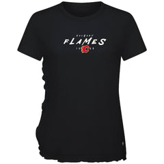 Calgary Flames Levelwear Women's Airflow Scratched T-Shirt - Black - NHL 203091821