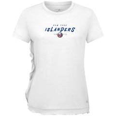 New York Islanders Levelwear Women's Airflow Scratched T-Shirt - White - NHL 203091824