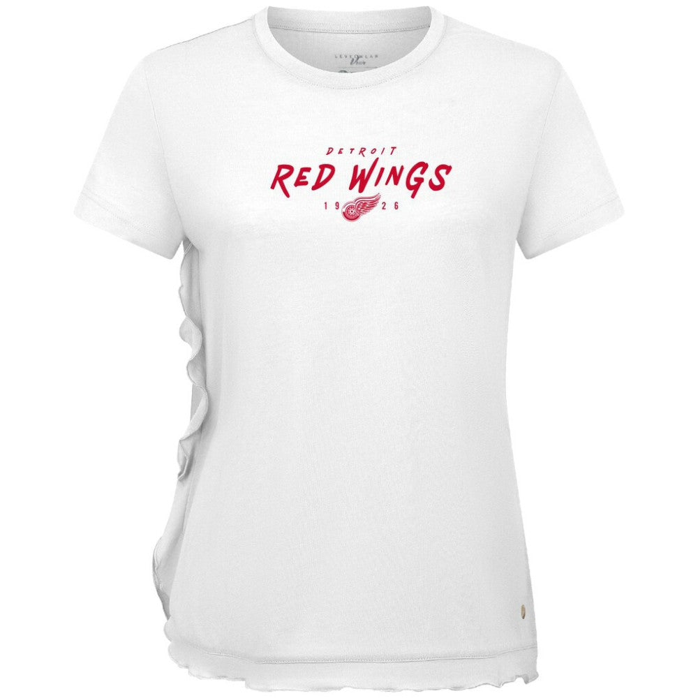Detroit Red Wings Levelwear Women's Airflow Scratched T-Shirt - White - NHL 203091826
