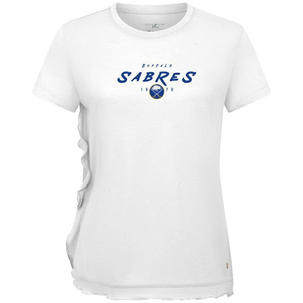 Buffalo Sabres Levelwear Women's Airflow Scratched T-Shirt - White - NHL 203091828